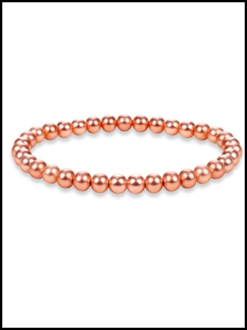 Pure Copper Stretch Bracelet for Men and Women, 6mm Beaded